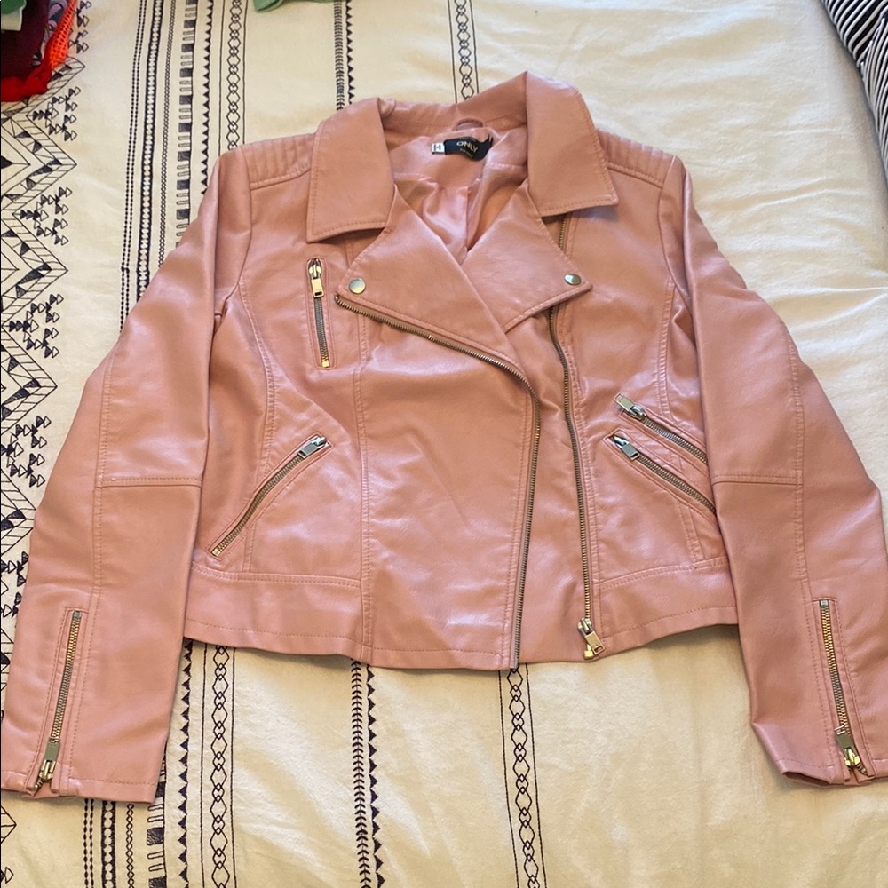 Only Blush Leather Jacket